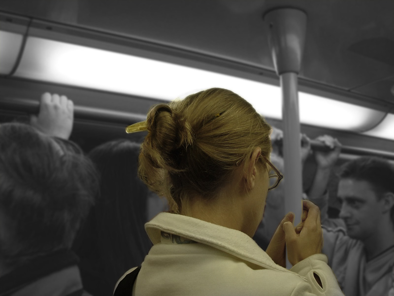 Young Woman with Pen in Hair (Piccadilly Line)